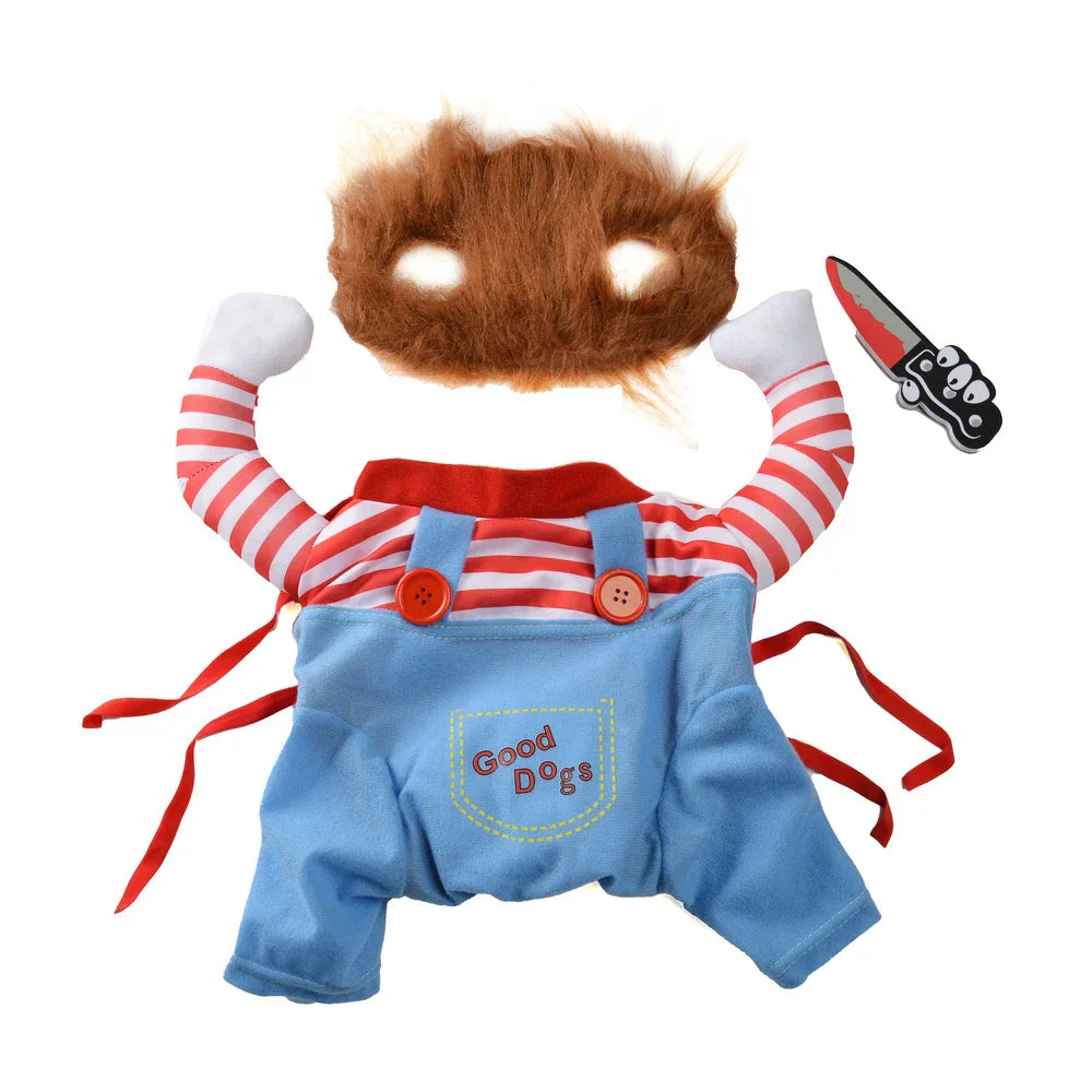 Halloween hundkostym –  Chucky Rolig dräkt för små & stora hundar