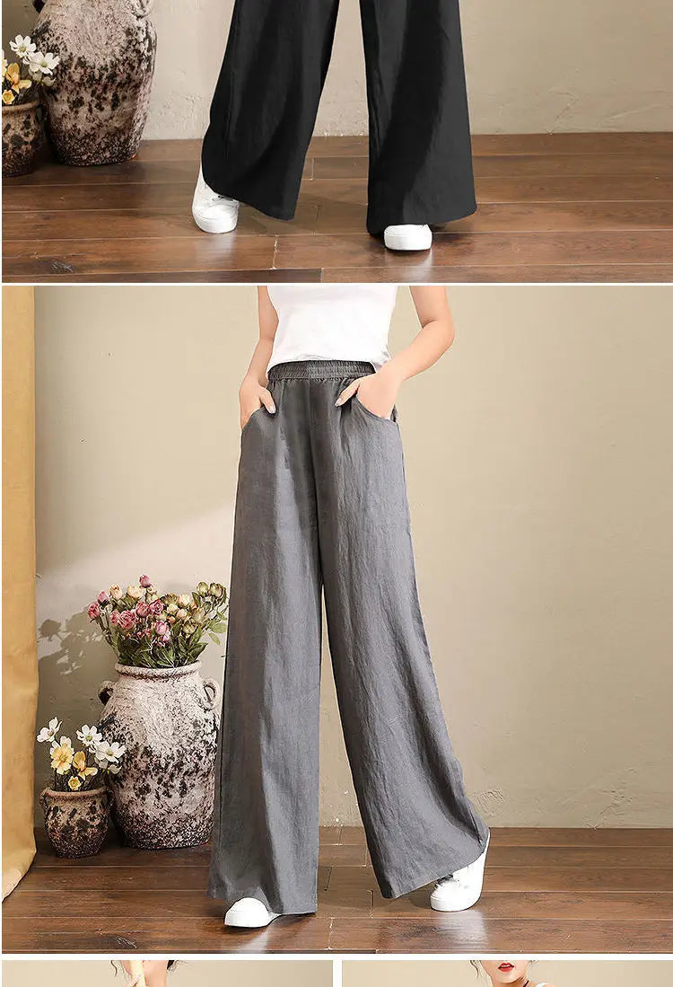 Vida linnebyxor för kvinnor