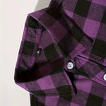 Rutig herrskjorta – långärmad borstad flanellskjorta