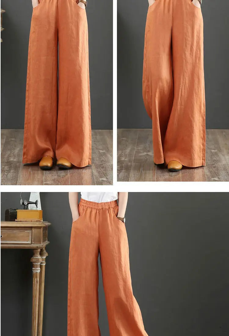 Vida linnebyxor för kvinnor