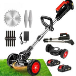 Trådlös & Hopfällbar Grästrimmer 36V – Justerbar Höjd, Hjul & 3 Bladtyper