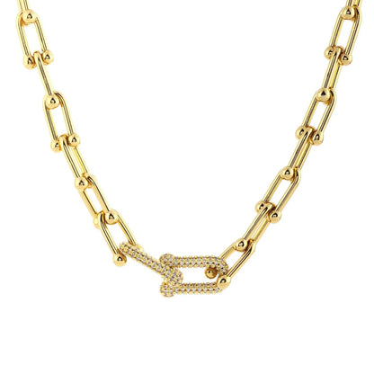 Kedjehalsband med låsdetalj – chunky modehalsband