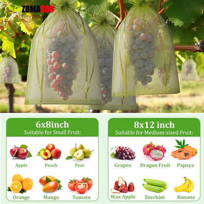 Skyddspåsar för frukt & bär – 10–200 st nätpåsar mot fåglar & insekter