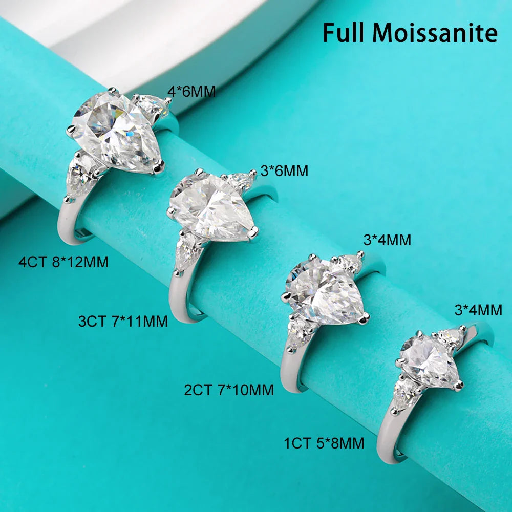 Droppformad ring med sten – 1–4 ct