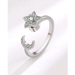 Stjärnring – snurrbar damring med mån- & stjärndetaljer