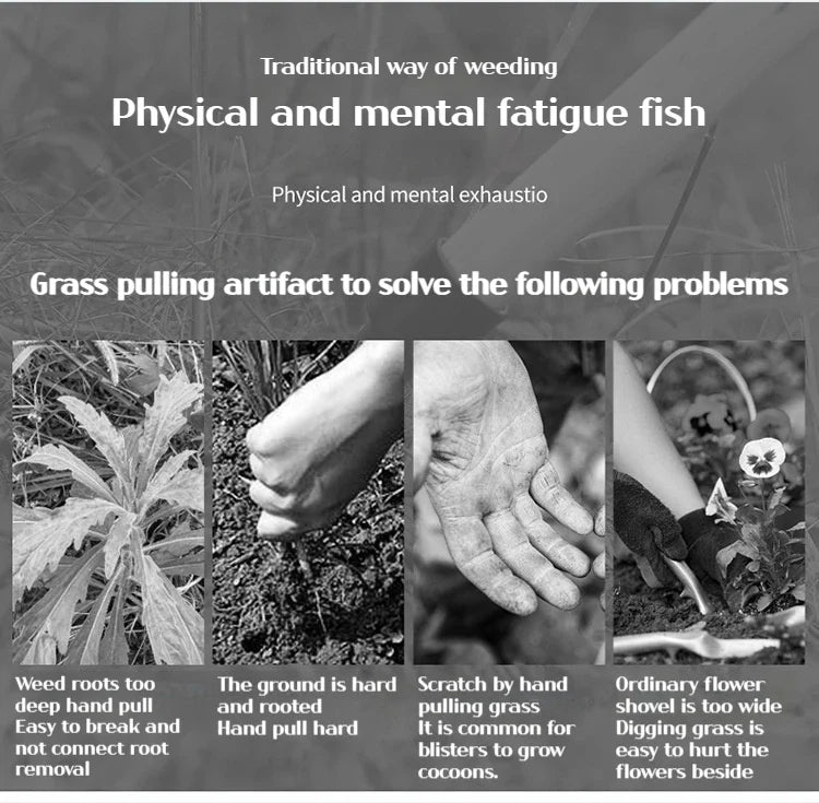 Portabel ogräsrensare – handverktyg för rötter och ogräs (utan skaft)