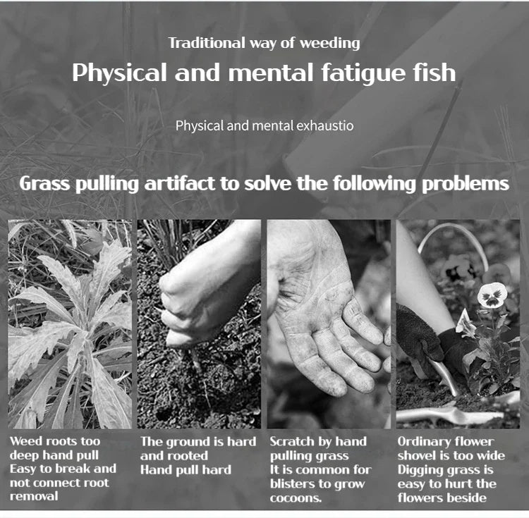 Portabel ogräsrensare – handverktyg för rötter och ogräs (utan skaft)