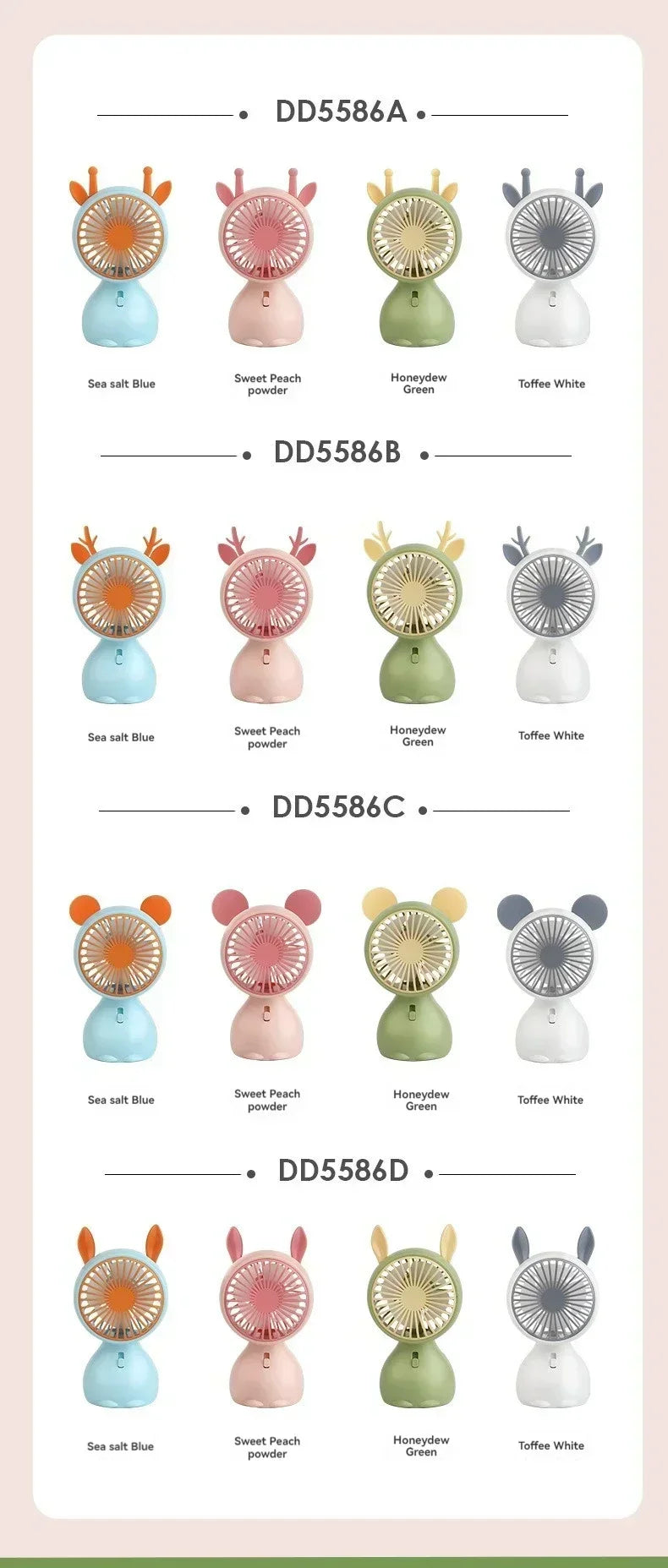 Mini USB-Fläkt med Lampa – Portabel & Laddningsbar