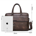 Herrportfölj i läder – business handväska för laptop & dokument