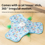 Interaktiv kattleksak – gömma & söka mus med fjäder & ljud