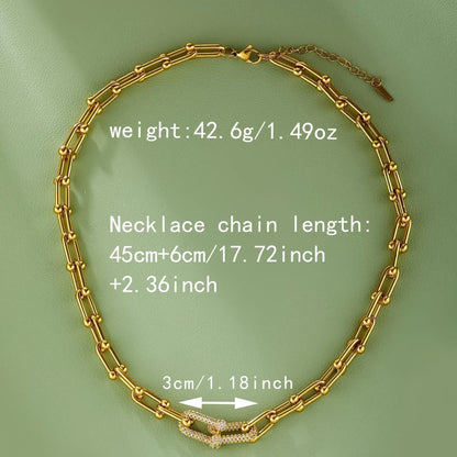 Kedjehalsband med låsdetalj – chunky modehalsband