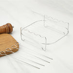 Grillset med spett – fyrkantigt grillställ för ugn & utomhusgrillning