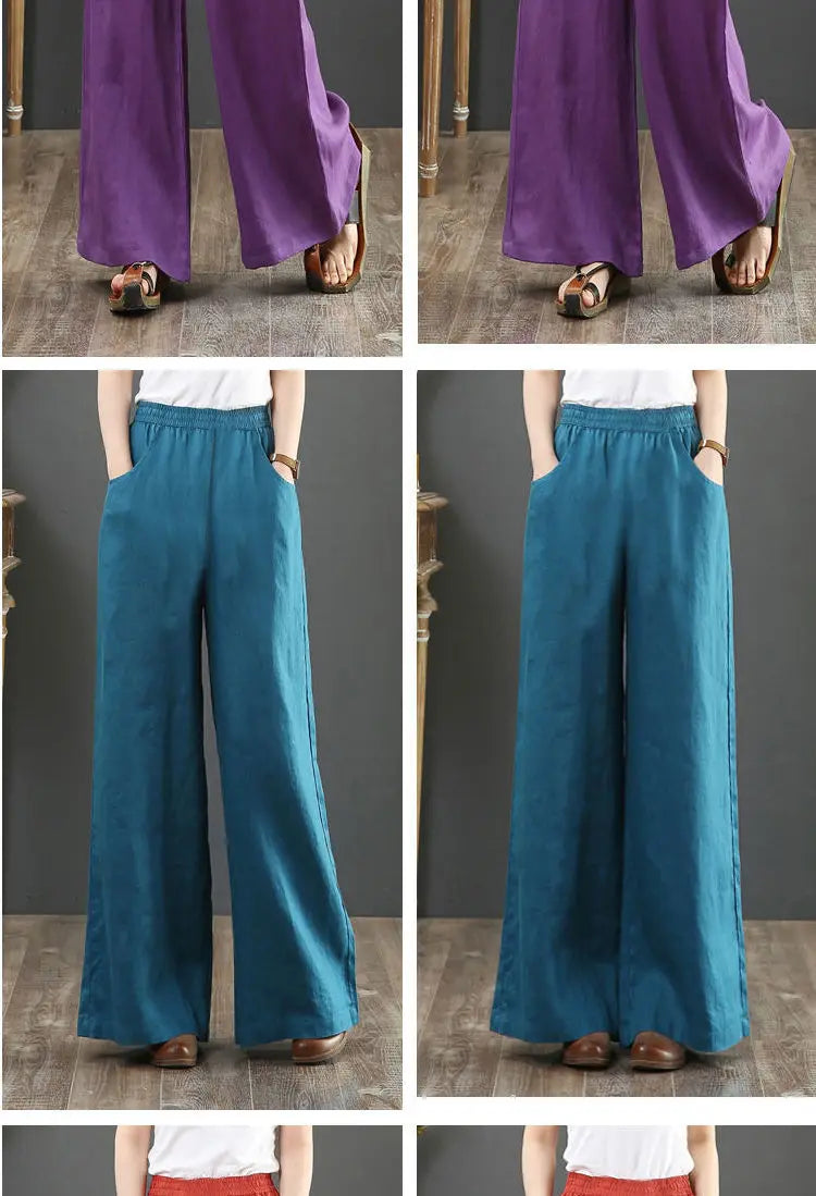 Vida linnebyxor för kvinnor