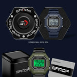 LED sportklocka herr – rektangulär digital display