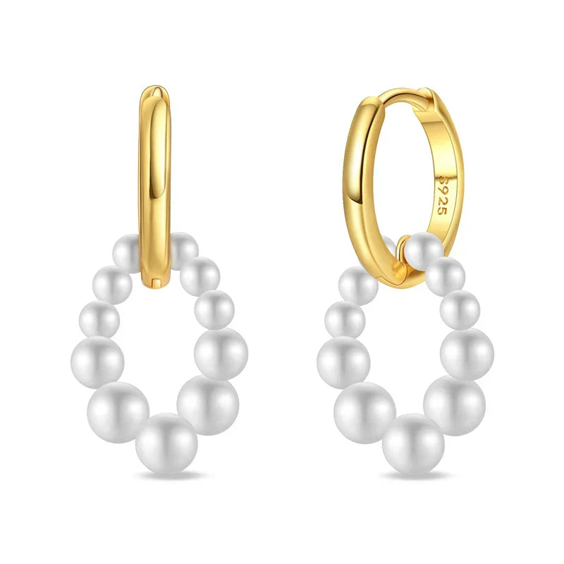 Eleganta örhängen – hoops med stjärnor, månar & pärlor