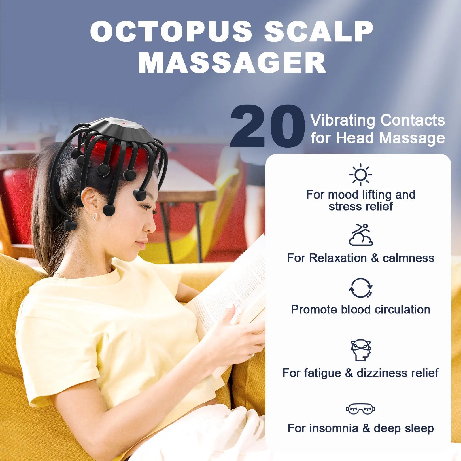 RelaxHead™ – Langaton päänhieroja Bluetoothilla 