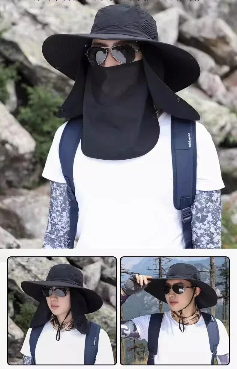 Hengittävästä kankaasta valmistettu aurinkohattu – kokoontaitettava ulkohattu vaellukseen ja kalastukseen