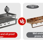 Badrumshylla med sugpropp – aluminium utan borrning