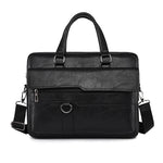 Läderportfölj herr – axelremsväska för laptop & kontor