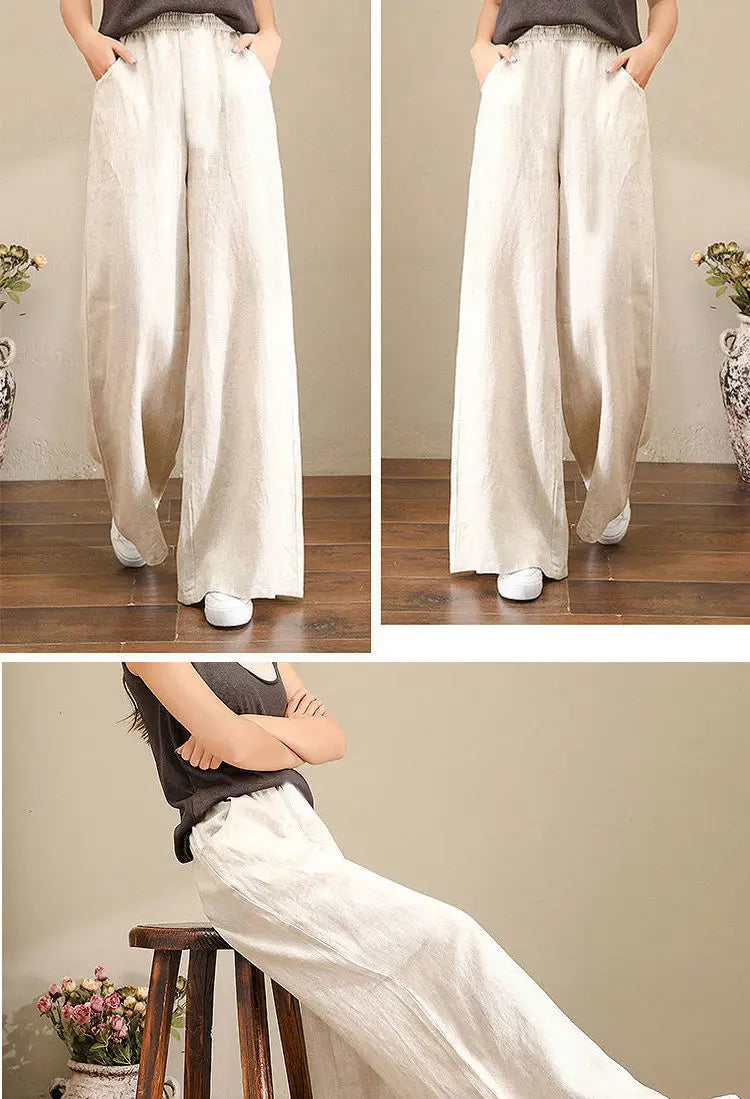 Vida linnebyxor för kvinnor