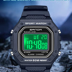 LED sportklocka herr – rektangulär digital display