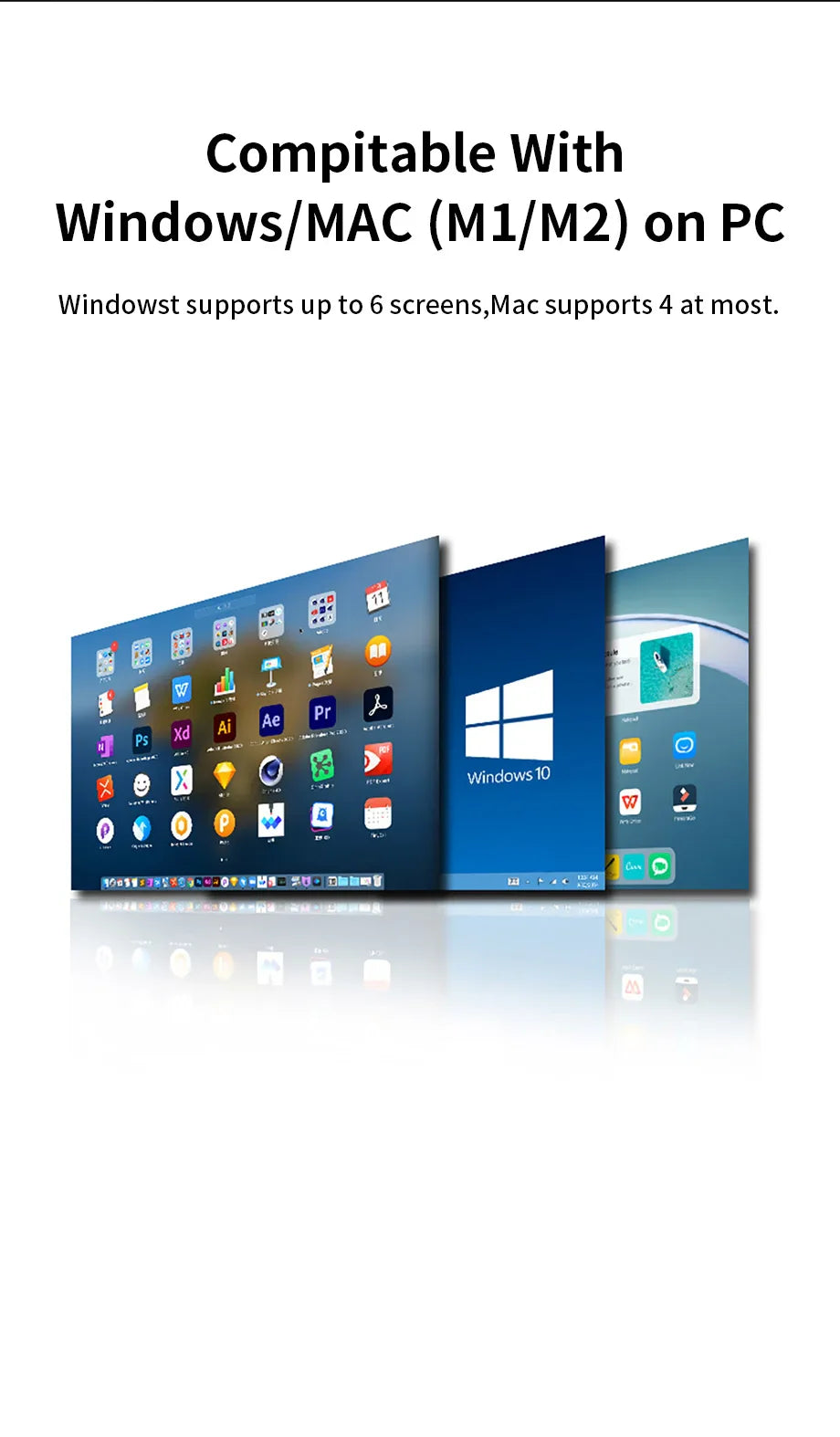 Trippelskärm – portabel LCD-skärm för laptop (1920×1200 IPS, USB-C & USB 3.0)