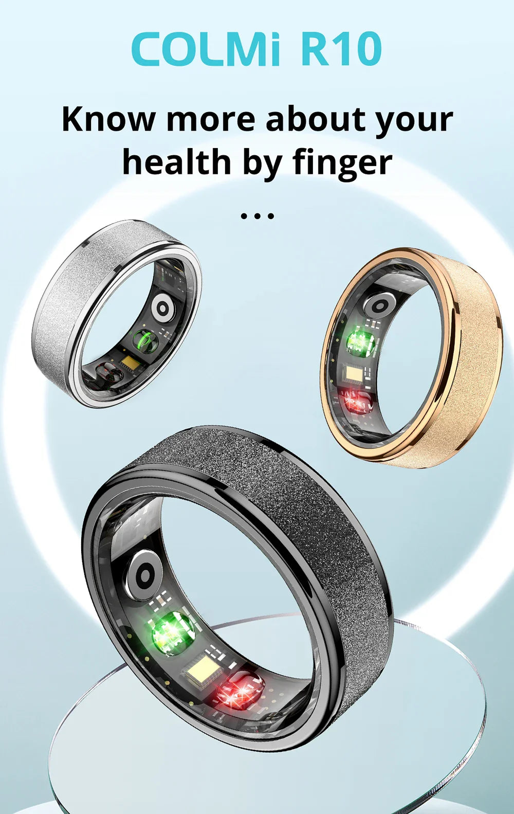 Smart ring – sömn & hälsomonitor med laddfodral