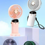 Hopfällbar Mini-Fläkt med Halsrem & Ställ – 3000mAh