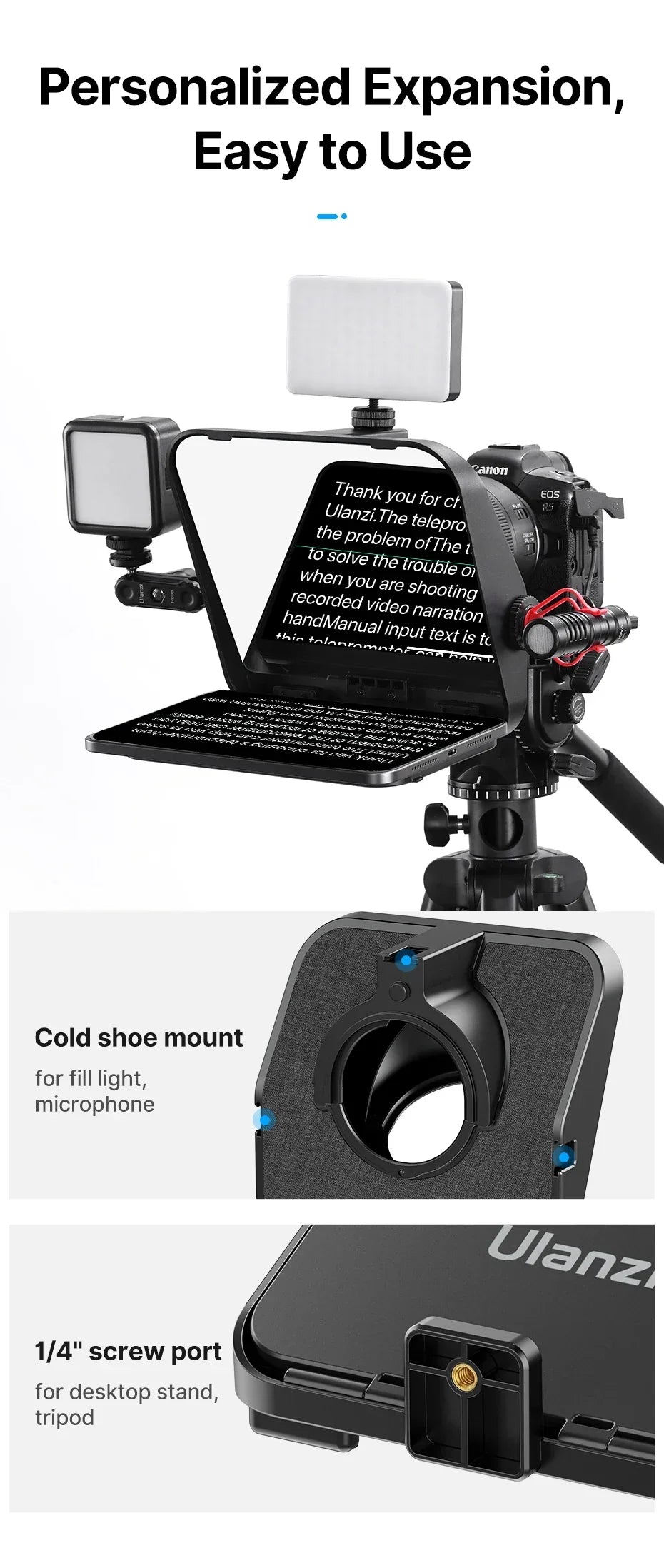 Universal Teleprompter för Kamera & Mobil - Bra när man skapar videos