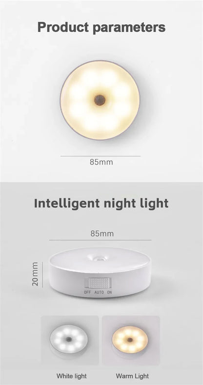 Smart LED Nattlampa med Rörelsesensor – Laddningsbar