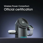 3-i-1 Trådlös Laddstation – Magsafe-Laddare för iPhone, Android, Apple Watch & AirPods