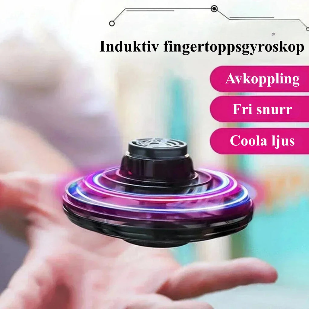Flygende spinnerball – fingertuppdrone med LED-lys