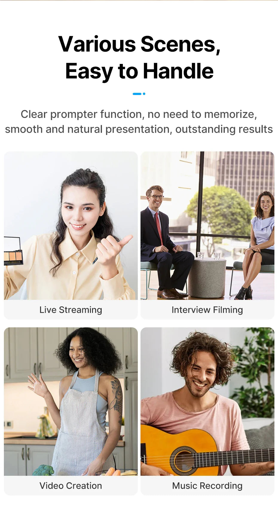 Universal Teleprompter för Kamera & Mobil - Bra när man skapar videos