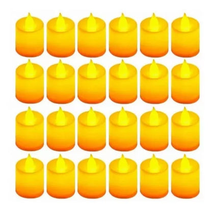 LED värmeljus – batteridrivna låtsasljus (24-pack, 200h brinntid)