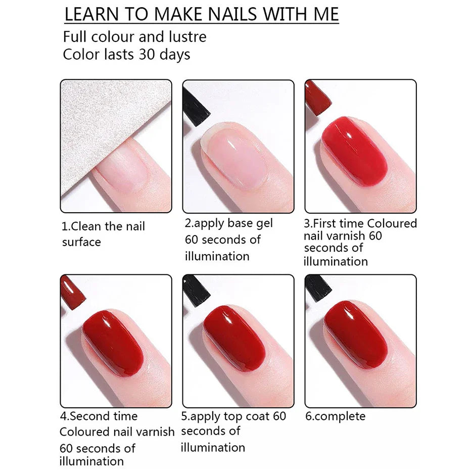 Nagellack gel set – 2x8ml svart & vitt UV/LED soak-off lack