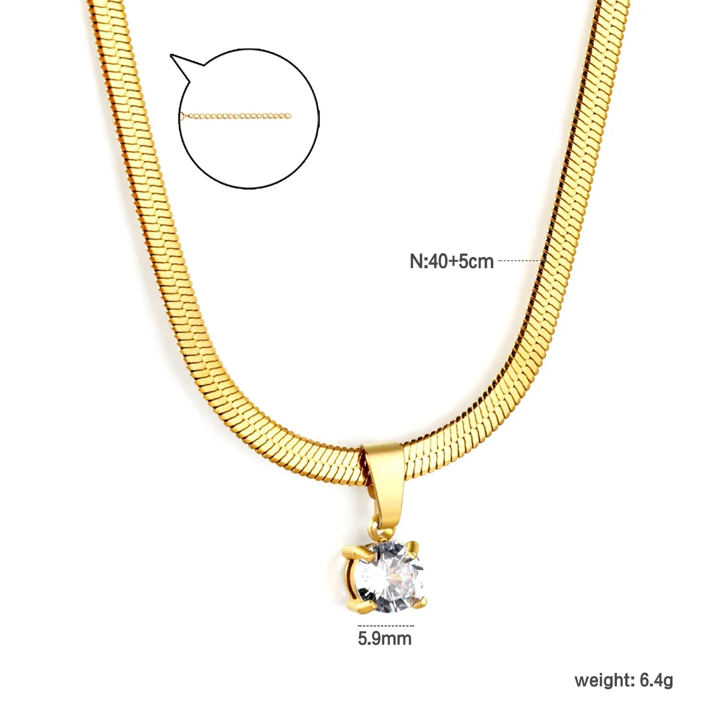 Kristallhalsband dam – zirkonia berlockhalsband för fest & vardag