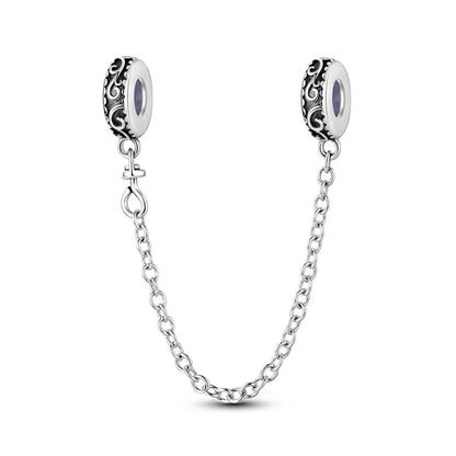 Berlocker Saga (säkerhetskedja & berlocker – flygplan, blomma & kamera)