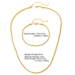 Halsband & armband i silverfärg – tvinnad kedja