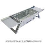 Hopfällbar kolgrill i rostfritt stål – portabel BBQ för hem & camping