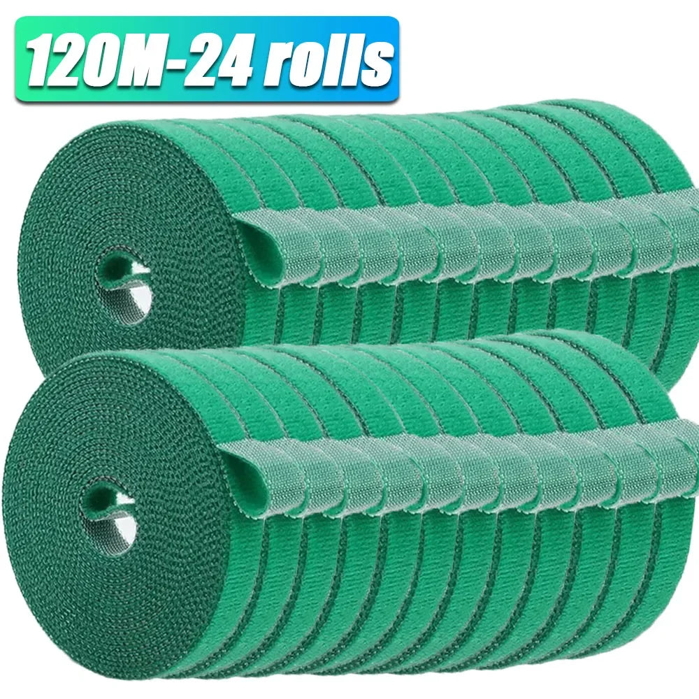 Justerbara växtband med kardborre – 5–120 m återanvändbara växtstöd