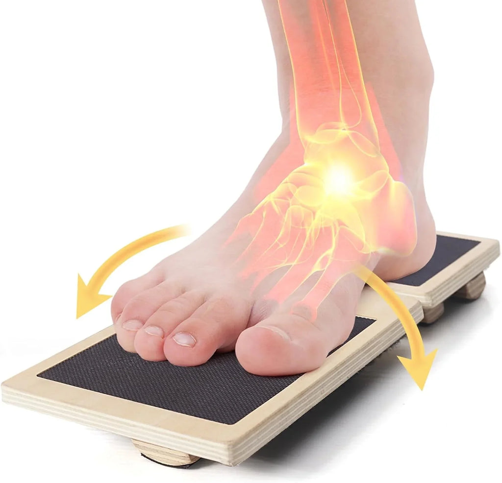 AnkelBalans™ – Träbalansbräda med Halkskydd