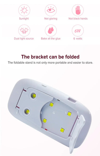 Nagelförlängningskit – Akryl gelpolish med UV/LED lampa, bas- & topplack för manikyr hemma & salong