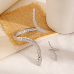 Smyckeset Selma (ormring & cuff-armband i silverfärg – punkstil)