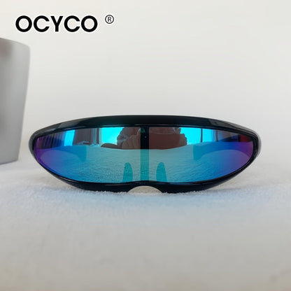 Futuristiska sci-fi glasögon – unisex med spegellinser & bred ram