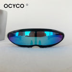 Futuristiska sci-fi glasögon – unisex med spegellinser & bred ram