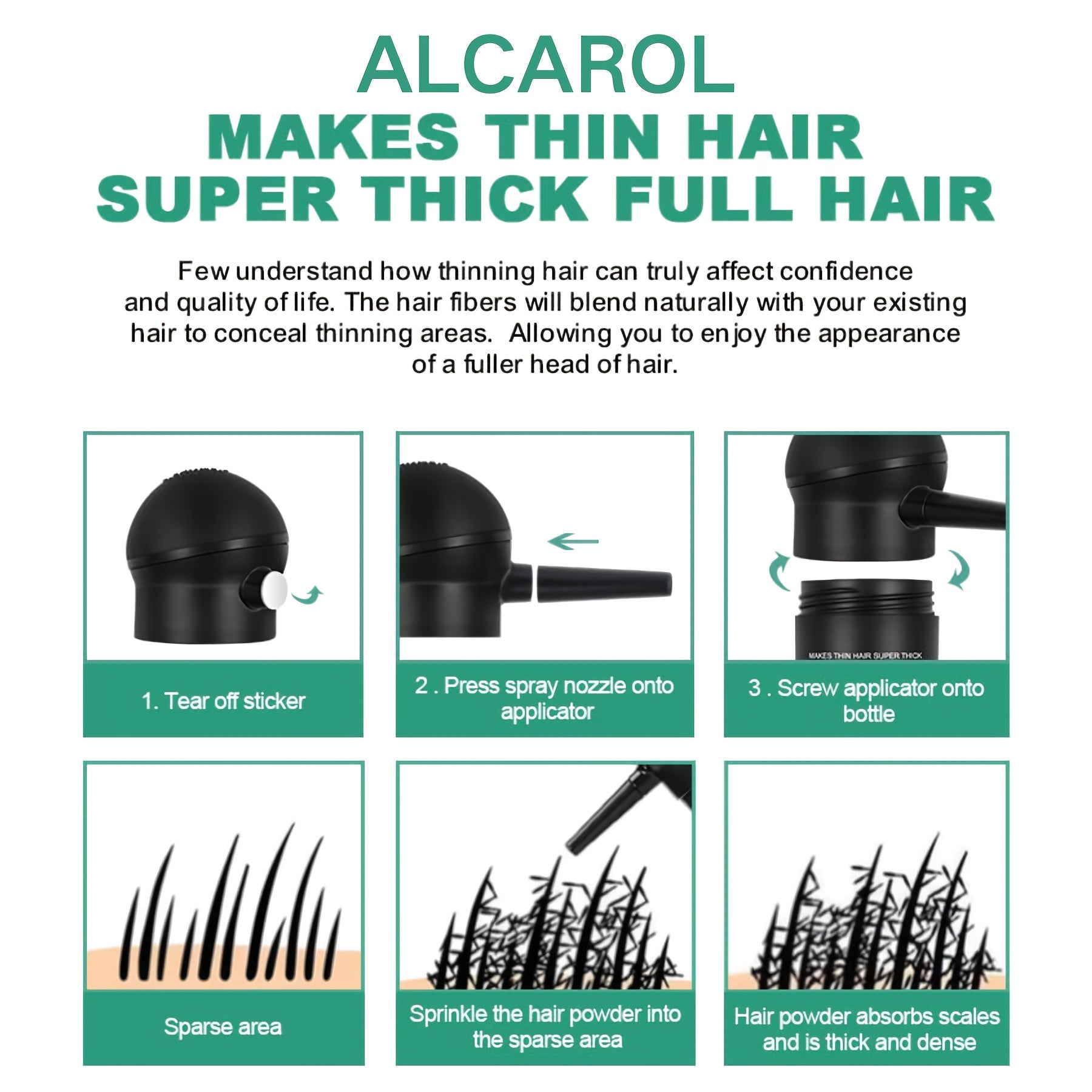 Tjockande Fiberpulver för Hår