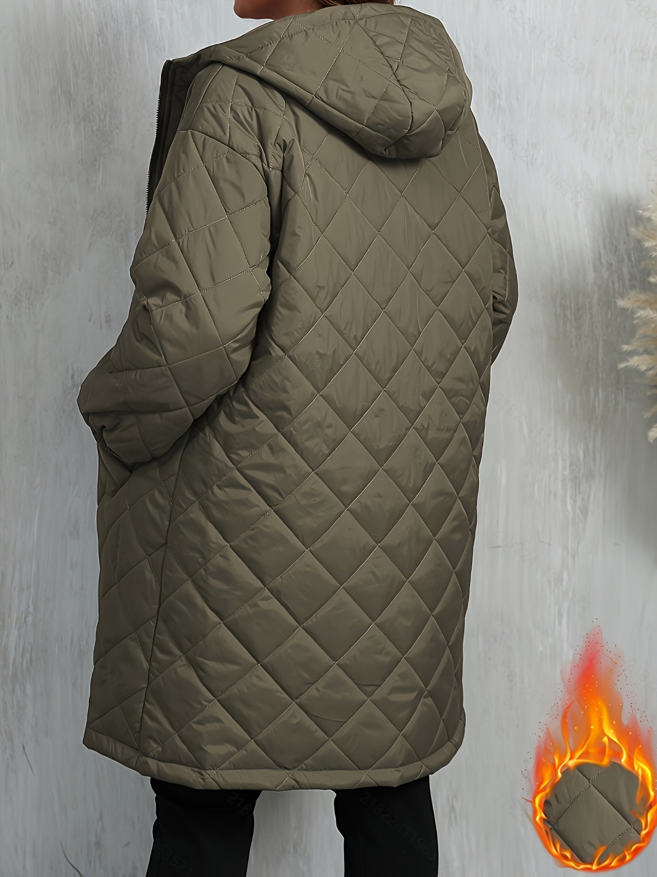 Quiltad jacka dam – elegant lila med huva & dragkedja