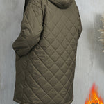 Quiltad jacka dam – elegant lila med huva & dragkedja