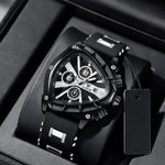 Klocka Tobias (herrklocka i guldfärg med kronograf & svart silikonarmband)