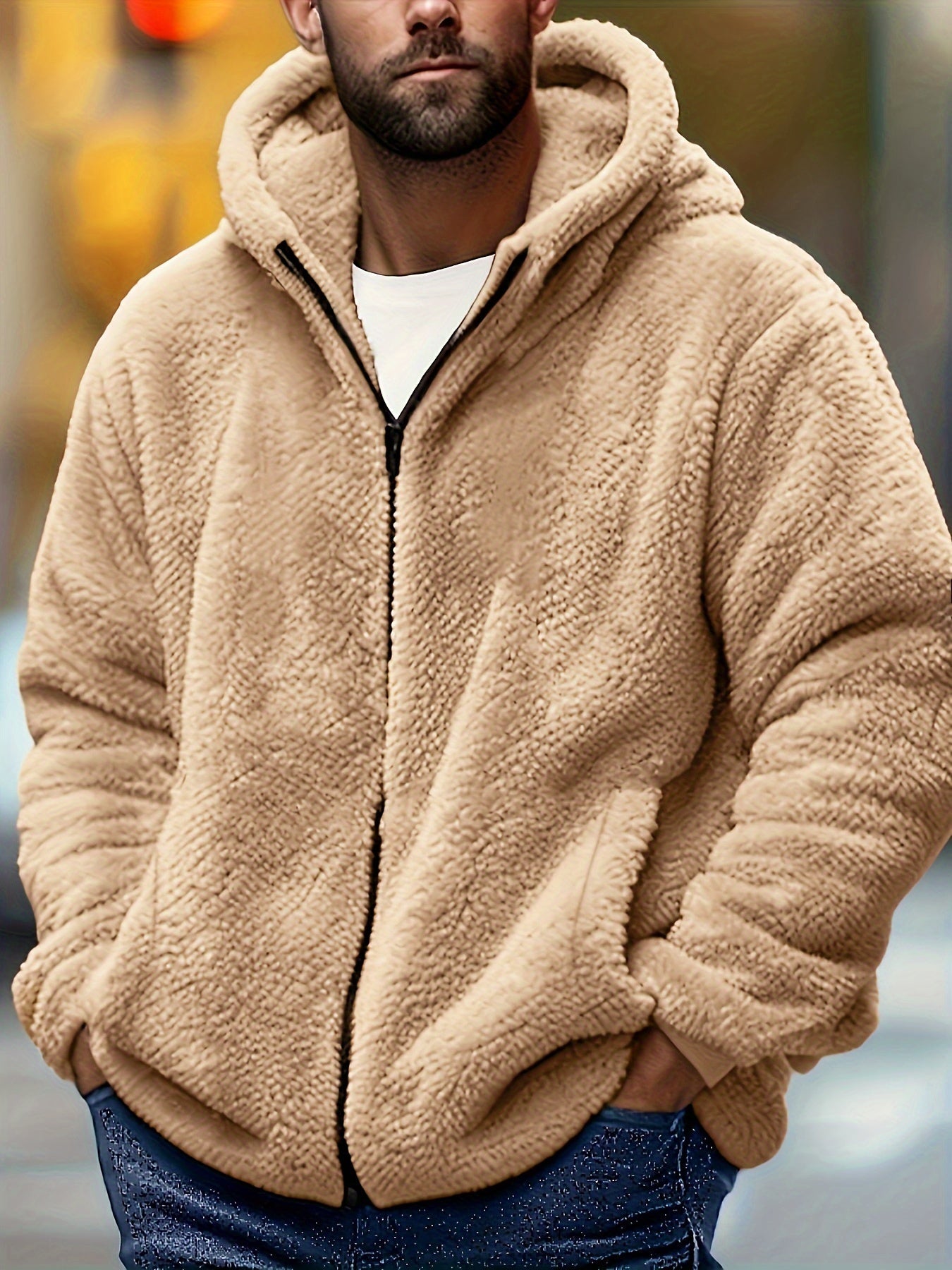 Herrjacka hoodie – fleecefodrad varm höst/vinter